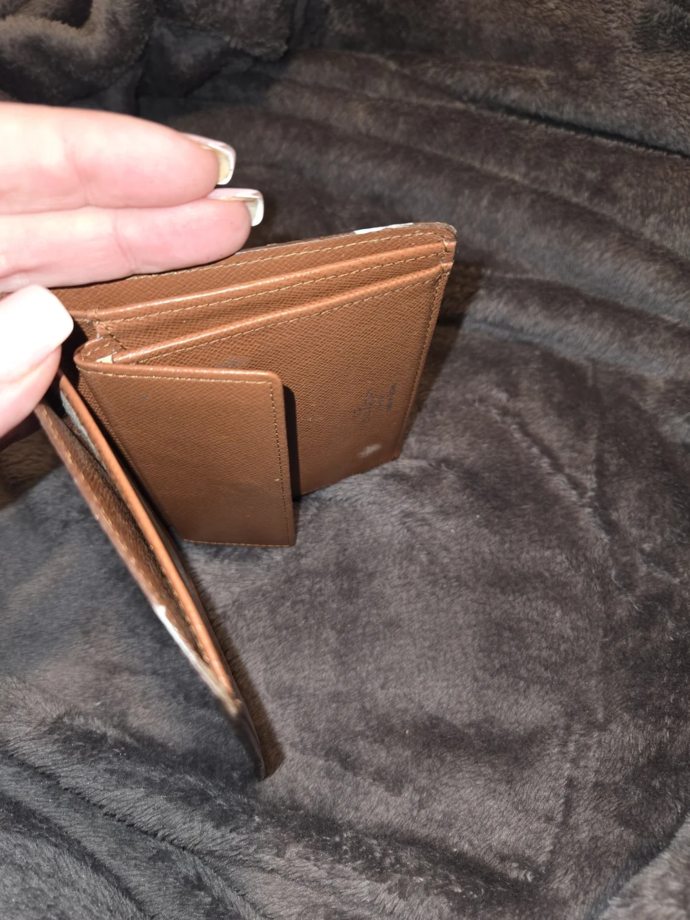 Louis Vuitton Brown and Gold Monogram Passport Sleeve